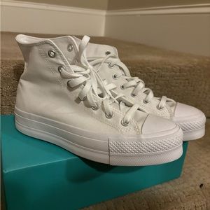 Custom platform canvas high top sneakers. Women’s size 8.5. Never worn.